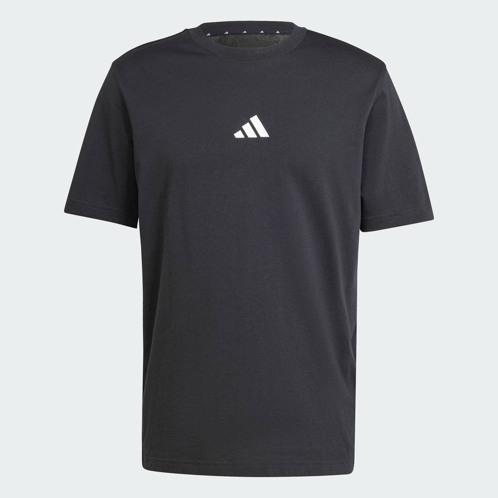 adidas ไลฟ์สไตล์ เสื้อยืดผ้าซิงเกิลเจอร์ซีย์ Essentials Small Logo ผู้ชาย สีดำ JE9024