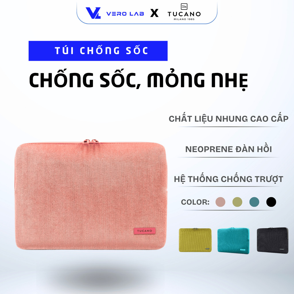 [ของแท้] กระเป๋ากันกระแทก Tucano Veluto MacBook ผ้ากํามะหยี่คุณภาพสูง กันกระแทก บาง เบา คุณภาพสูง