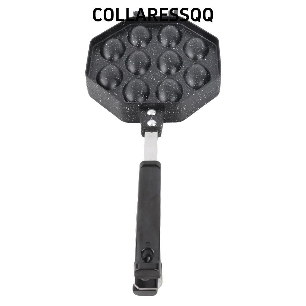 COLLATRESSQQ Egg Waffle Pan, Anti-Scald Handle Portable Bubble Waffle Maker, Non-Stick Coating Alumi