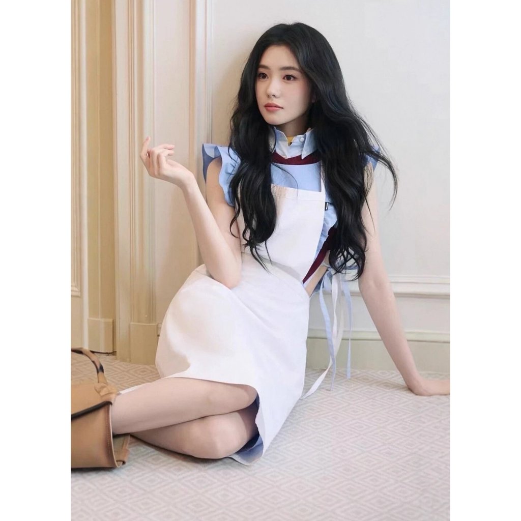 1: 1 Scale 丨 M1u Lace-Up Layered Apron Style Dress Layered Wear YYDS This Shipment Slow One Size