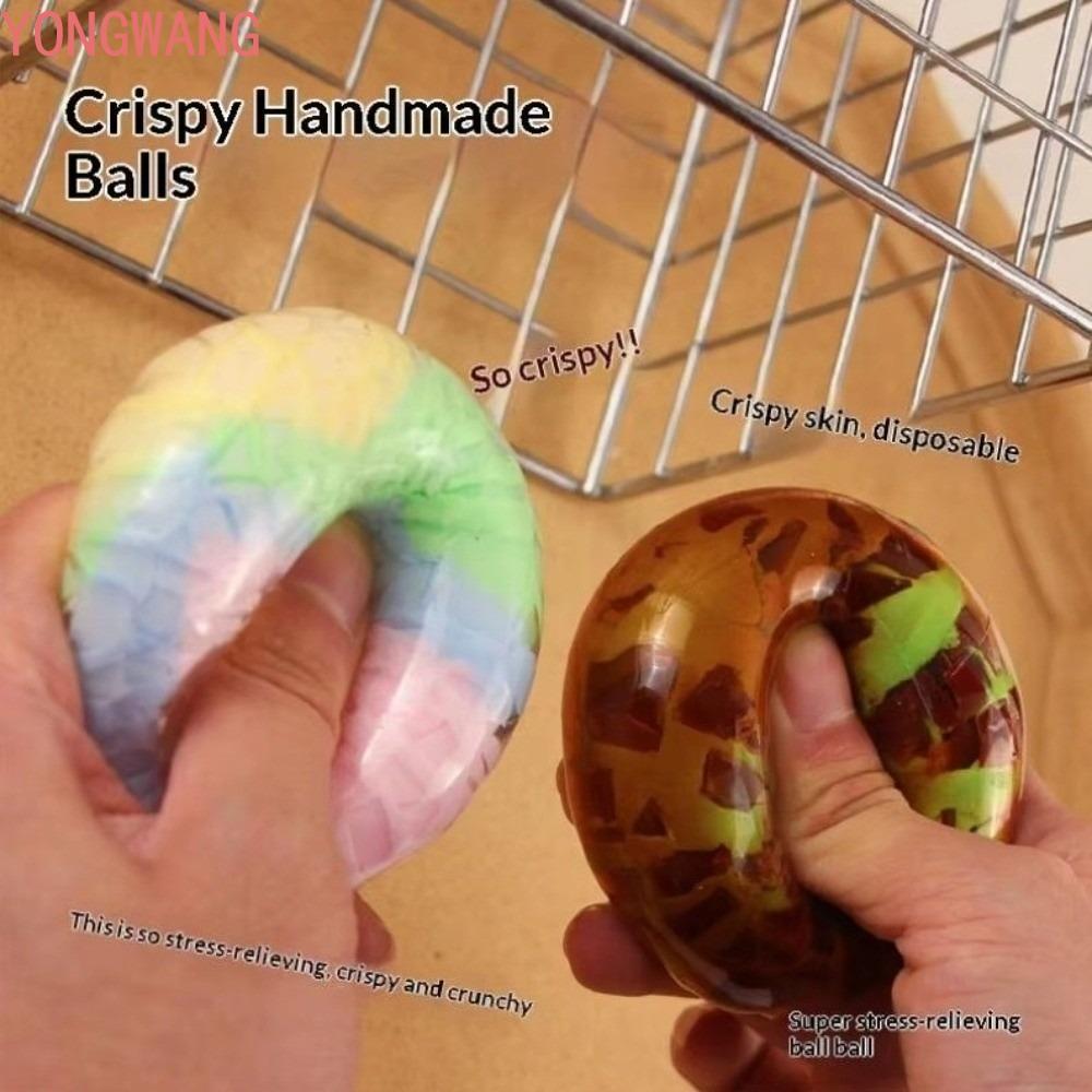 YONGWANG66ZX ช็อกโกแลต Squish Ball, เสียงกรอบจําลองช็อกโกแลต Crispy Ball ของเล่น, ใหม่ Handmade ช้า 