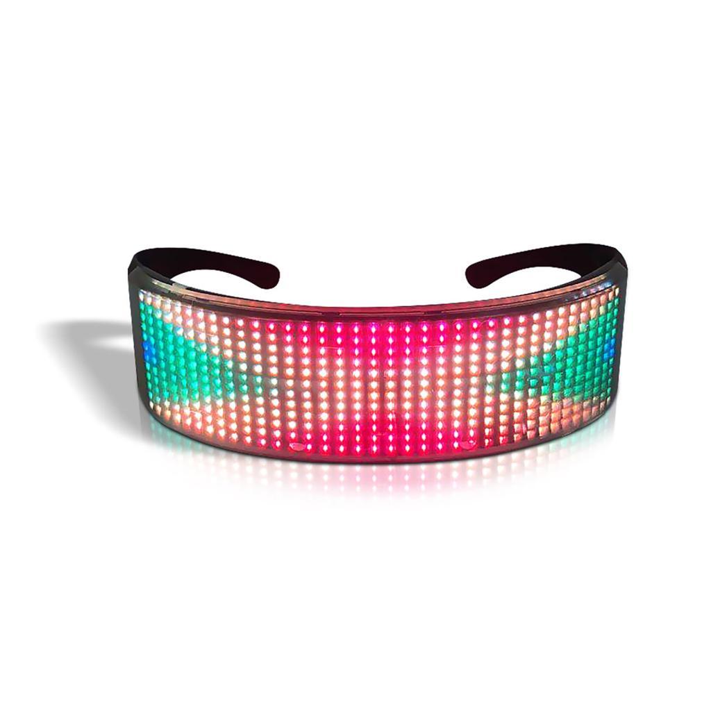 LED Light Up แว่นตา BT APP ควบคุม RGB กระพริบ 432 ลูกปัดโคมไฟ USB ชาร์จไฟได้ส่องสว่างสำหรับ DIY ภาพเ