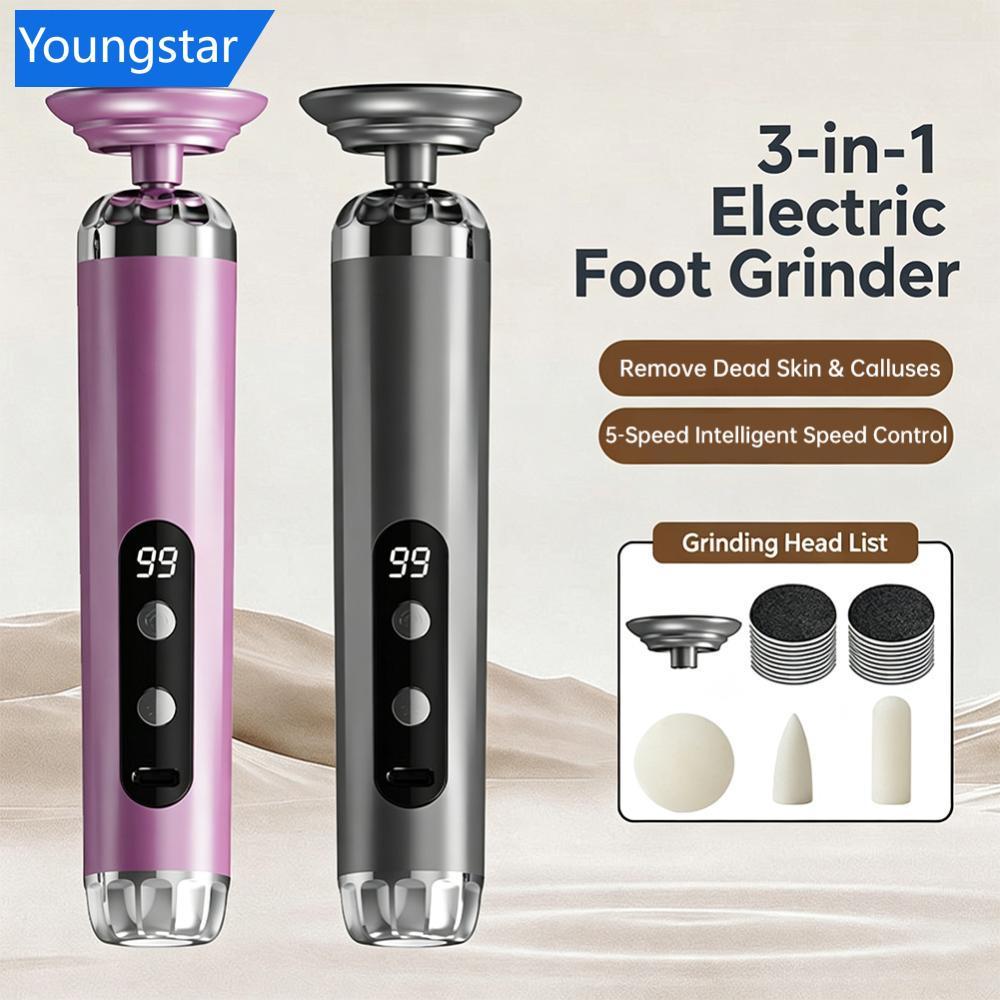FYY 1200mAh เครื่องบดเท้าไฟฟ้าแคลลัส Remover ตะไบเท้าแบบชาร์จไฟได้ 5 ความเร็วสําหรับ Dead Skin Hard 