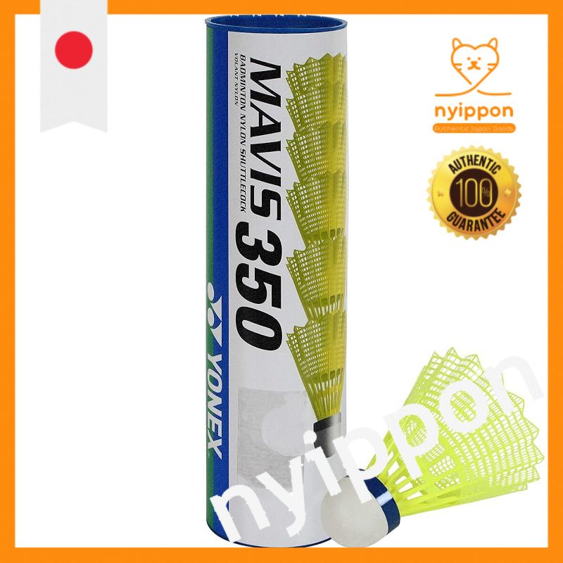 YONEX Mavis 350 Nylon Shuttlecock with Blue Cap (Yellow)