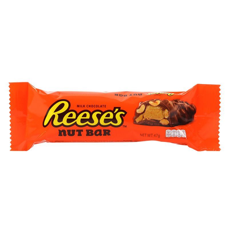 เฮอร์ชี่ส์ช็อกโกแลตนมสอดไส้ถั่วลิสงบดละเอียด 47กรัม Reeses Nut Bar Chocolate 47G