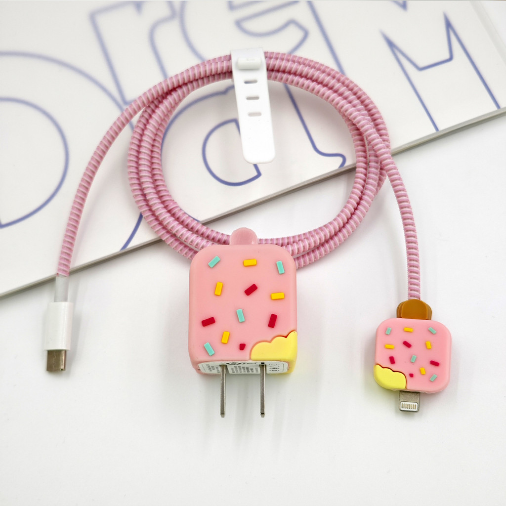 เคสชาร์จลายไอศกรีมสําหรับ Anker 511 Nano 3 30w A2147 Cable Winder