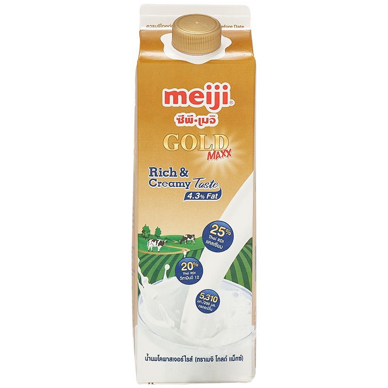 เมจิโกลด์แม็กซ์ 946ซีซี Meiji Gold Maxx Pasteurized Milk 946cc. [หมายเลขบาร์โค้ด 8850329183715 ]