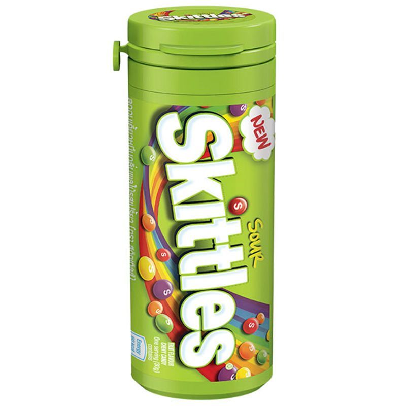 สกิตเทิลส์ลูกอมเคี้ยวหนึบรสเปรี้ยว 30กรัม Skittles Sour Tube 30g. [หมายเลขบาร์โค้ด 9555192510024]