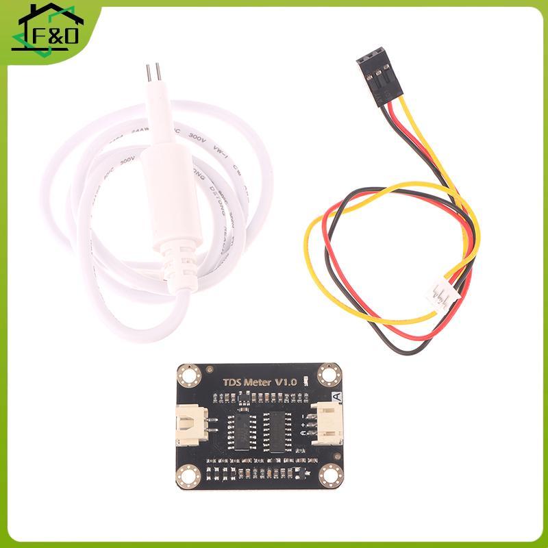 F&O TDS Sensor เซ็นเซอร์การนําไฟฟ้าสําหรับการตรวจจับของเหลวโมดูลตรวจสอบคุณภาพน้ํา DIY TDS Online Mon