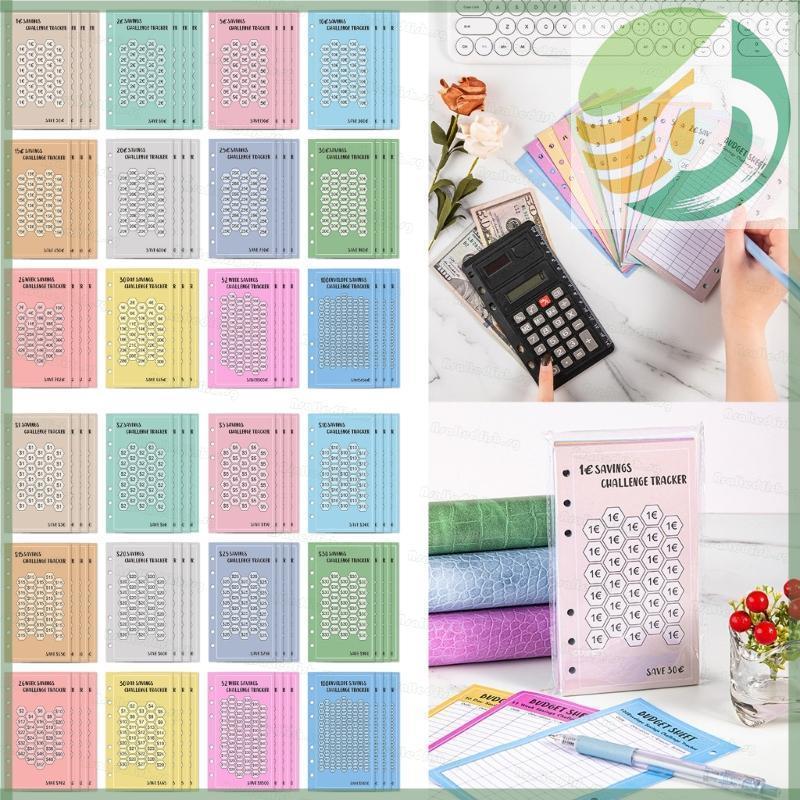 ปี9 เช่น 48 แผ่น 52 สัปดาห์ซองจดหมายประหยัดท้าทายยูโร USD ซองจดหมาย Budget Planner
