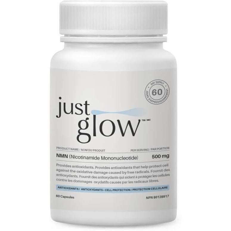 Just Glow NMN 500mg, 60 Vcaps - Purity 99.9% & Potency ดั้งเดิม 100% - ทดสอบปาร์ตี้ 3 - Nicotinamide