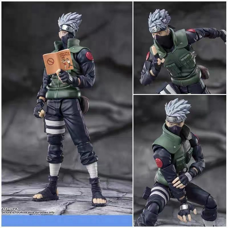 SHF Naruto Hatake Kakashi 2.0 ฟิกเกอร์เคลื่อนย้ายได้ห้าเปิดของเล่นตุ๊กตาตกแต่งของขวัญ