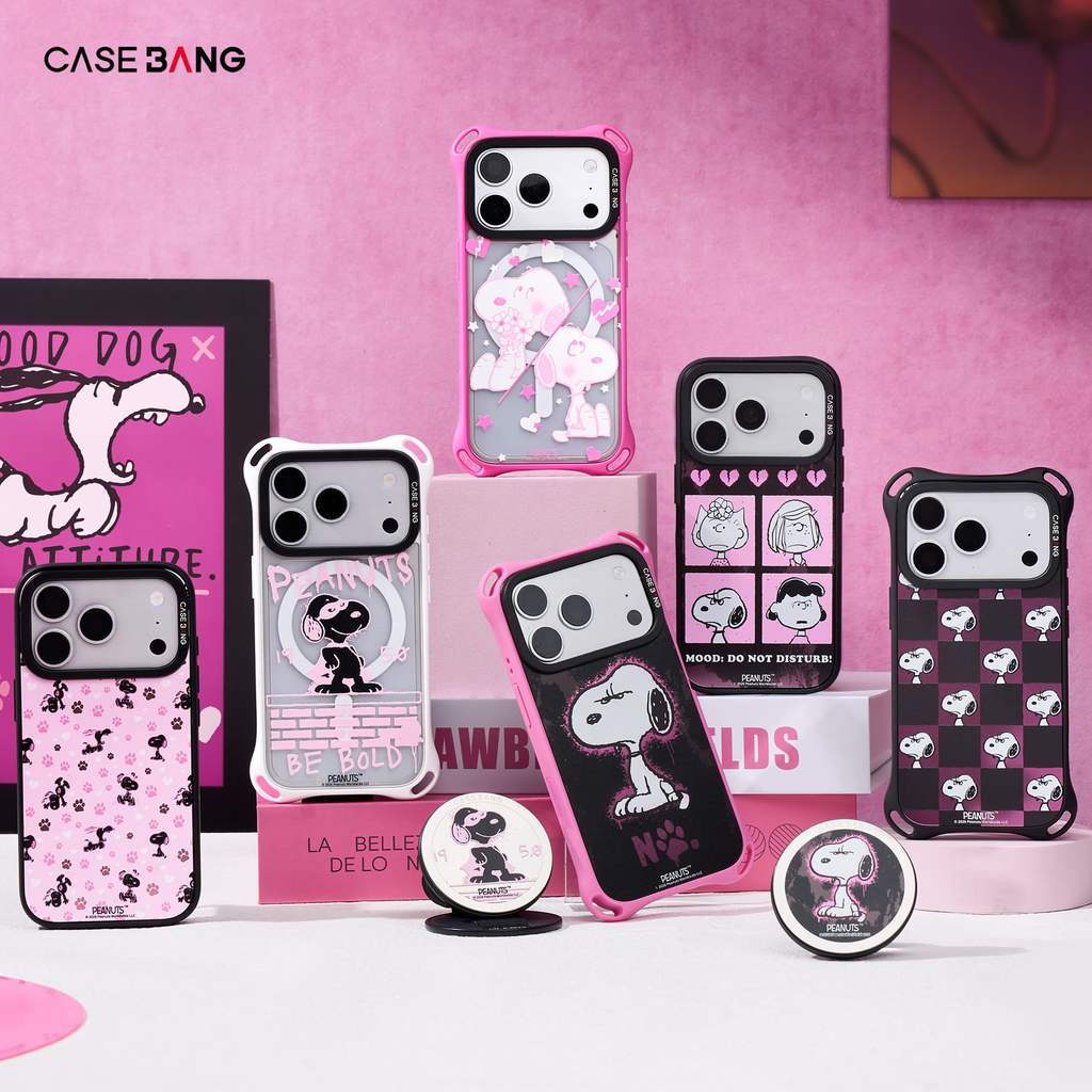 ฝาครอบฐาน + ชุดสแน็ปสําหรับ iPhone 18 Pro Max/iPhone 18 Pro & iPhone 13-17,CASEBANG Joe Cool Snoopy Series ImagiSnap เคสแม่เหล็ก, เปลี่ยนกลับ, การป้องกันการตกกระแทกทหาร