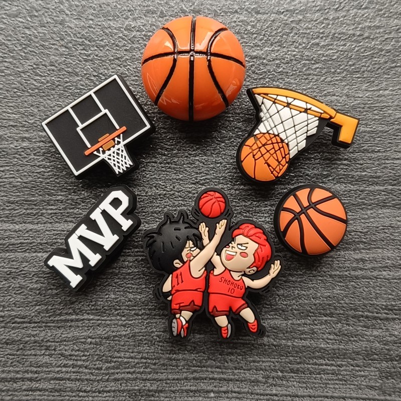 jibbitz crocs ของแทั jibbitz เด็กชายเด็กการ์ตูนตัวละคร Slam Dunk รองเท้า