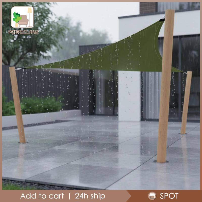 [Perfeclan2] Triangle Sun Shade Sail พับสามเหลี่ยม Shade Sail Breathable Weather Cover สําหรับ Patio