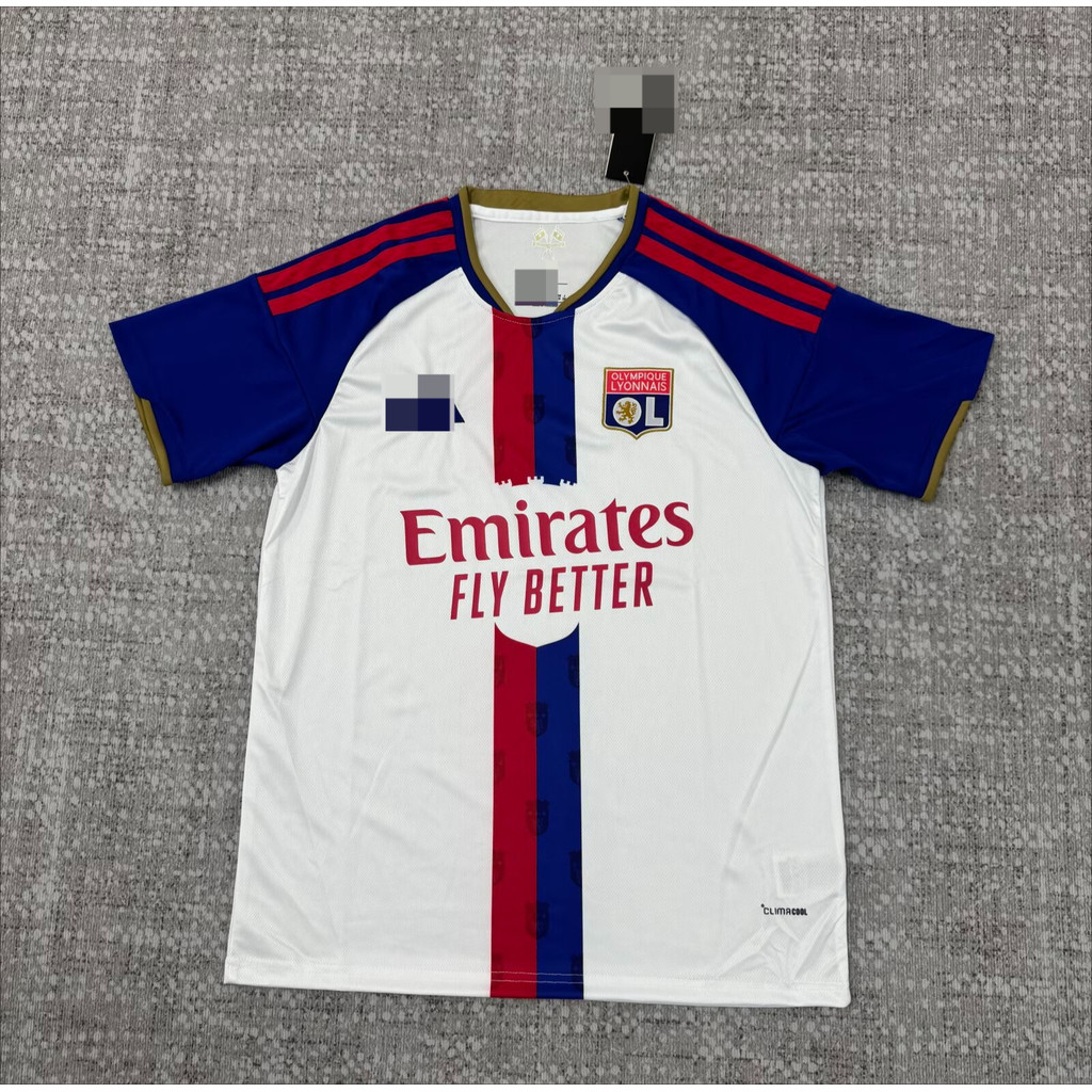 ใหม่ 2627 Lyon home fan edition เสื้อฟุตบอลเสื้อยืดแขนสั้น AAA + S-5XL