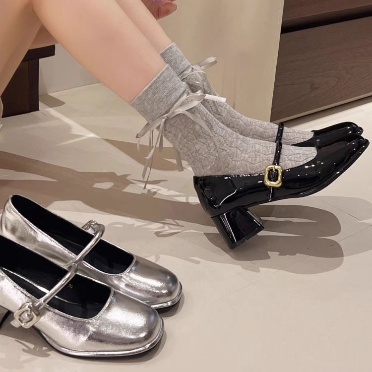 Mary Jane Shoes silver Shoes 2025 new double juyuanfn70.my20260831
