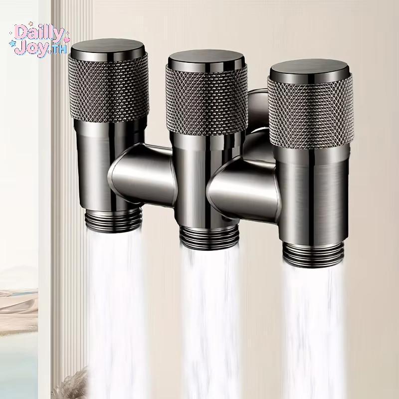 GPHA> วาล์วน้ํา 3 ทางสแตนเลส Universal Fit 1 Inlet 3 Outlets พร้อมขั้วต่อน้ําสําหรับท่อน้ํามาตรฐานส่