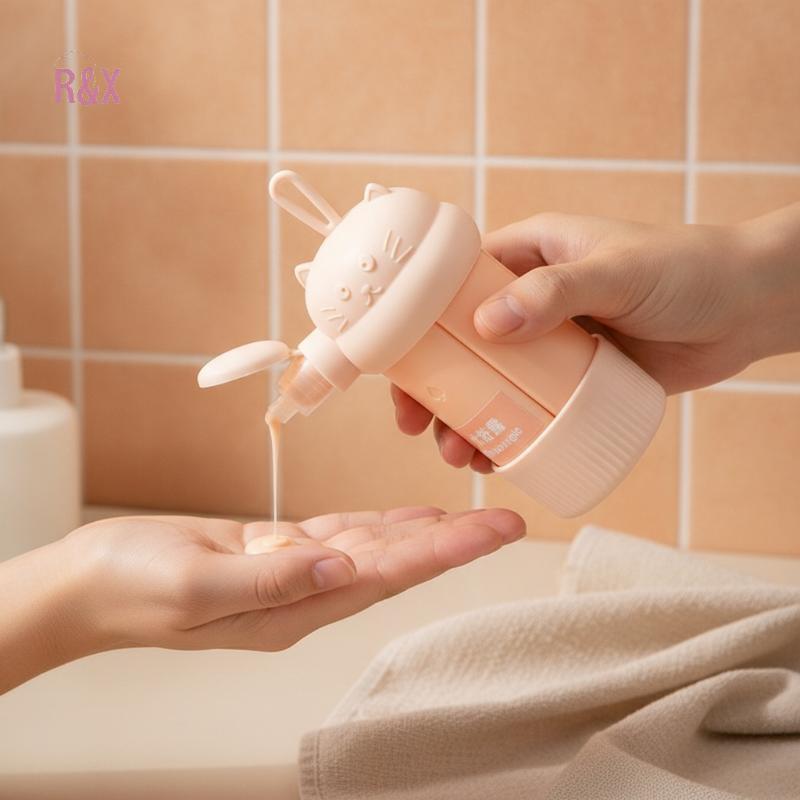 R&X 4-in-1 Reusable Travel Toiletry ขวด 60ml เครื่องจ่ายป้องกันการรั่วสําหรับแชมพู Body Wash Conditi