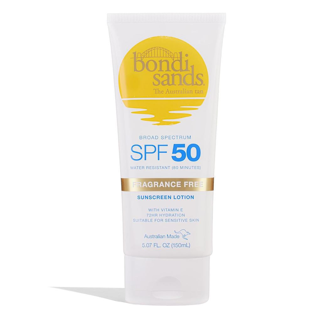 BondiSandsน้ําหอมฟรีครีมกันแดดโลชั่นบํารุงผิวSPF50|HydratingBroadSpectrumProtection,Sheer,Waterproof