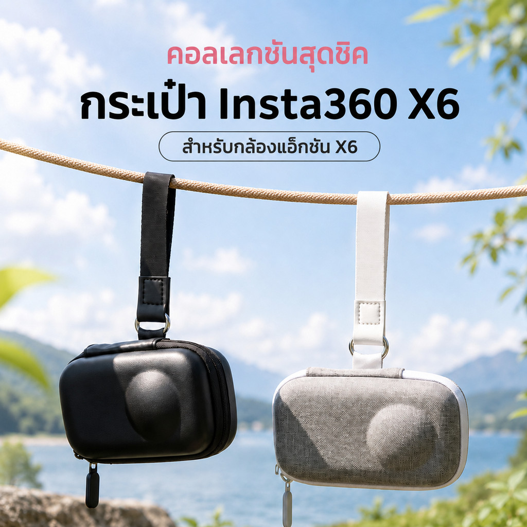 กระเป๋าเก็บกล้อง Insta360 X6 Case กระเป๋าใส่ตัวเครื่อง กันรอย กันฝุ่น พกพาง่าย