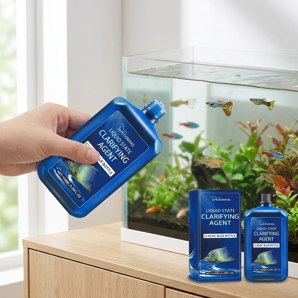 Aquarium Water Clarifier 100ml Fast Clearing สําหรับถังปลาน้ําเค็มสดปลอดภัย Natural pH Balance