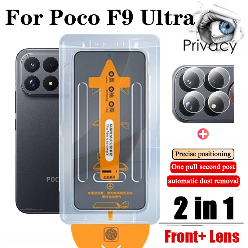 สําหรับ Poco F9 Ultra 2 In 1 One-คลิกความเป็นส่วนตัวกระจกนิรภัยป้องกันหน้าจอสําหรับRedmiหมายเหตุ 17 Poco F9 Pro Max Ultra 4G 5Gกล้องเลนส์ฟิล์ม