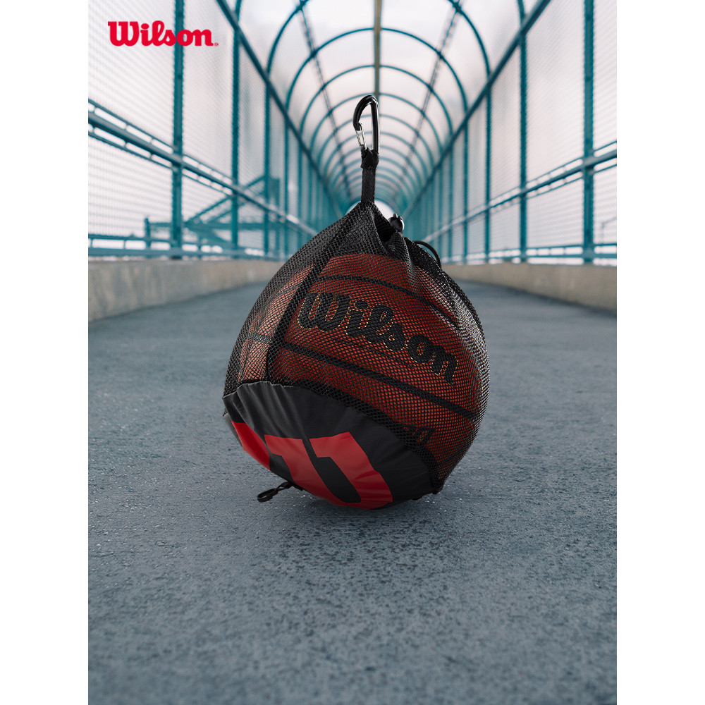 Wilson Wilson Wilson Official Portable Hook Sports Net Pocket Shoulder Storage Bag กระเป๋าอุปกรณ์บาส