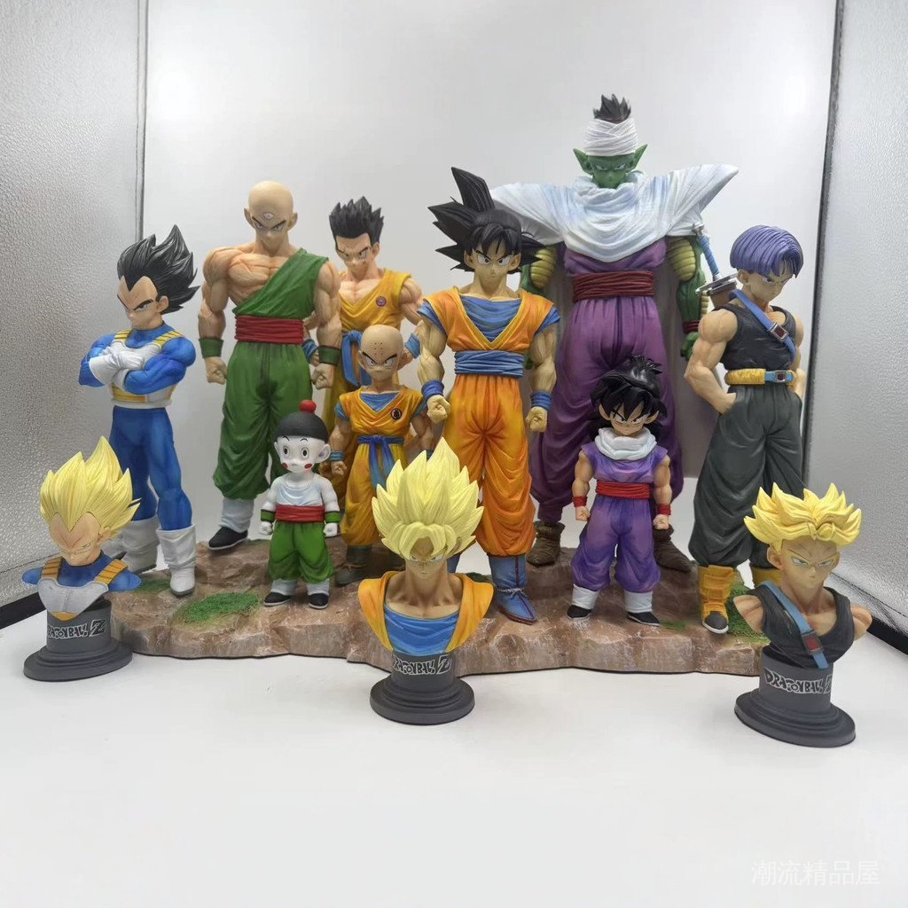 Qizhu ขนาดใหญ่ Z Warrior First Super Infinite Son Goku Double-Headed แกะสลัก Bagged รูป Static รูปปั