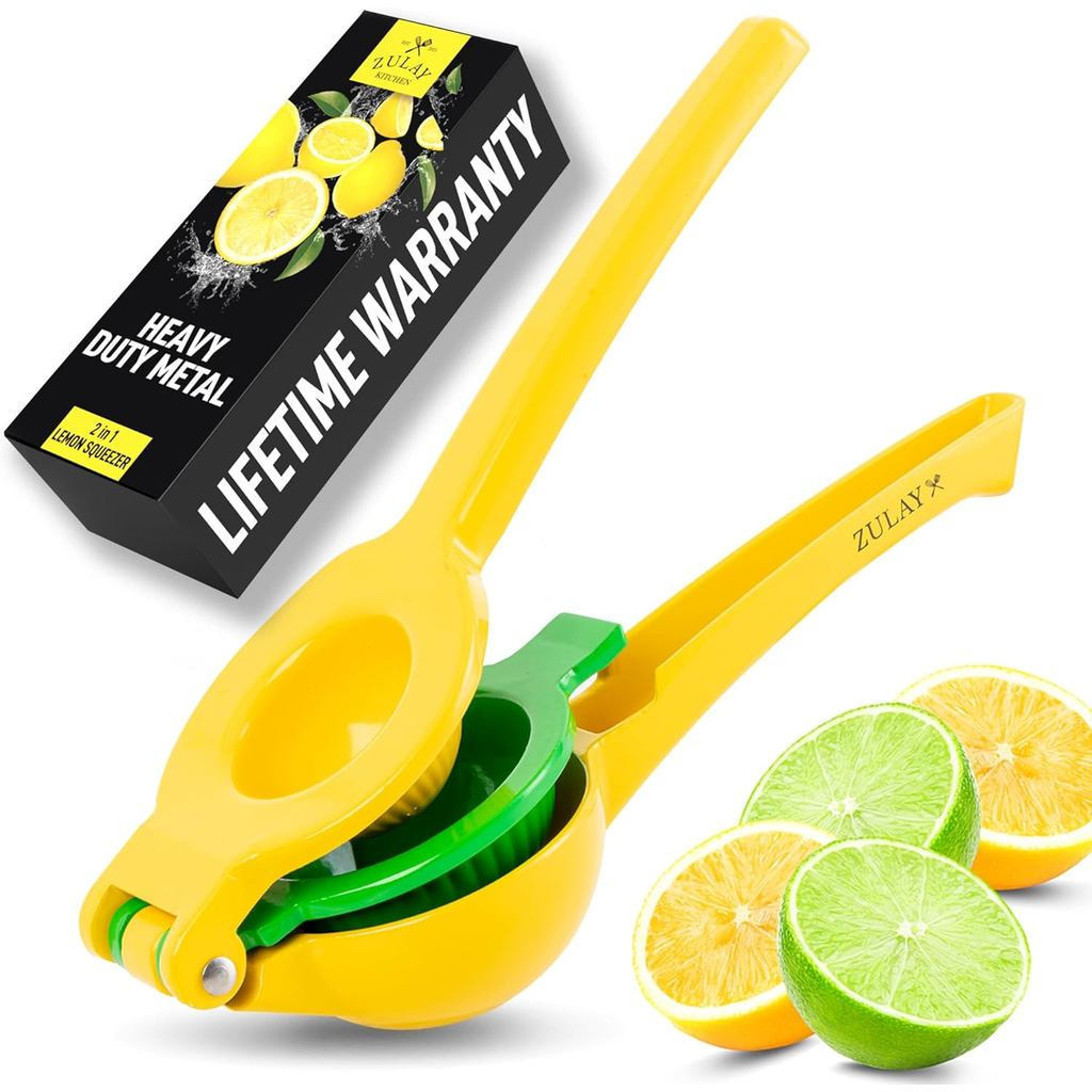 Julai Kitchen Metal 2 in 1 Lemon Juicer-Strong Maximum Extractor Manual Juicer Lemon Juicer บีบแห้งท