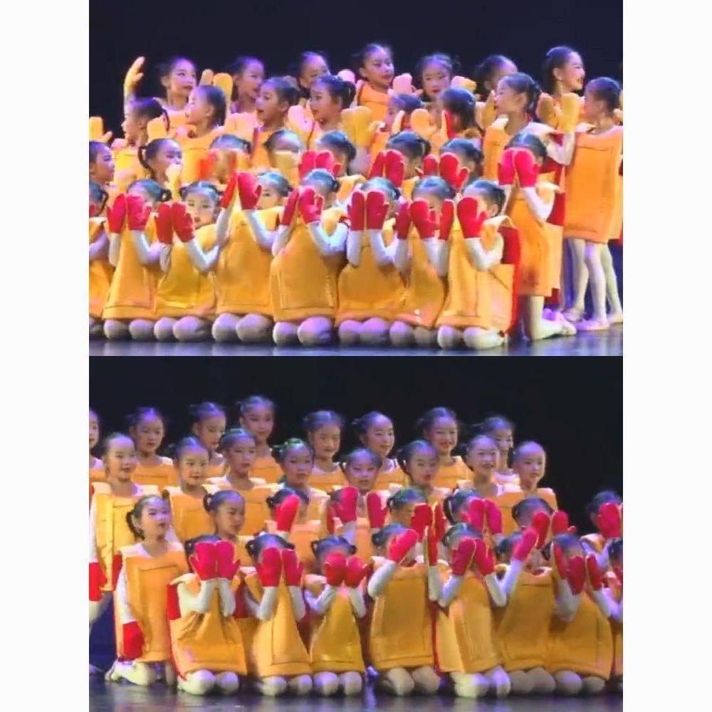 Happy Little Domino ชุดเด็ก Unity Power Dance เครื่องแต่งกาย Domino Performance เครื่องแต่งกาย องค์ป