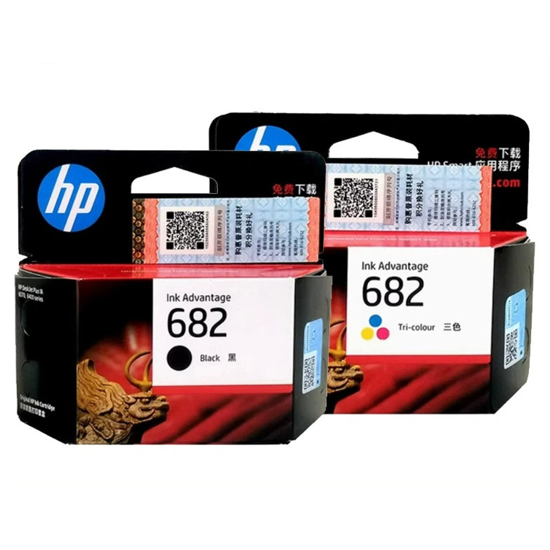 ของแท้ HP 682 ตลับหมึกสีดํา & Tri-Color สําหรับ HP DeskJet 2776 2777 2775 2779 1216 2336 6078 4176 เ