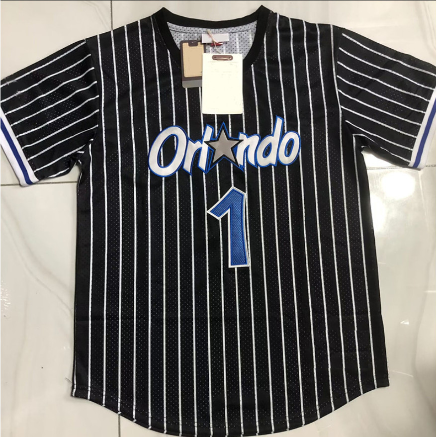 เสื้อบาสเก็ตบอลปักเต็ม Orlando Magic Jersey McGrady Hardaway ONeal