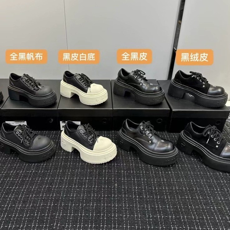 SMFK สไตล์ใหม่ Casual Outsole Thick-Soled Platform รองเท้าผ้าใบลําลอง Derby รองเท้า