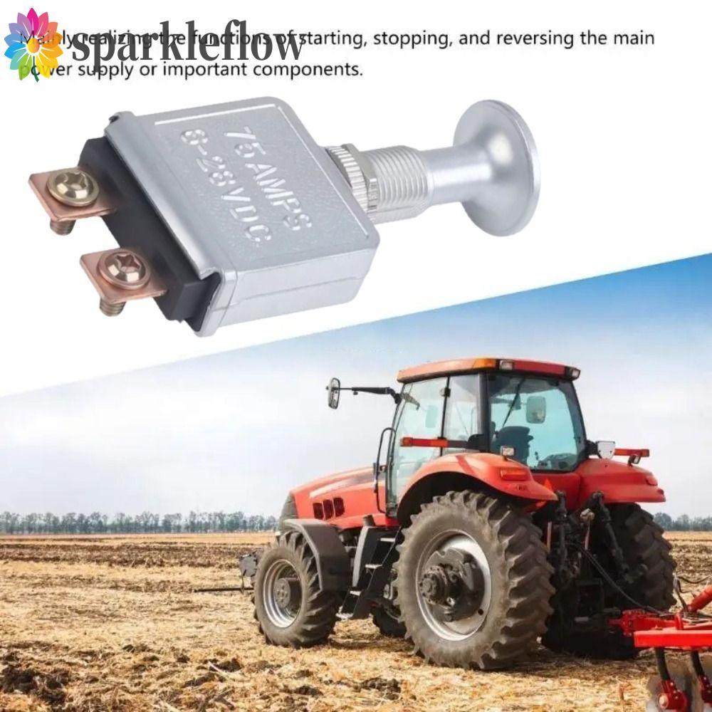 SPARKLEFLOW Push Pull Switch, SPST 2 ตําแหน่ง Heavy Duty Toggle Switch, ที่มีประสิทธิภาพ 75 AMP Zinc