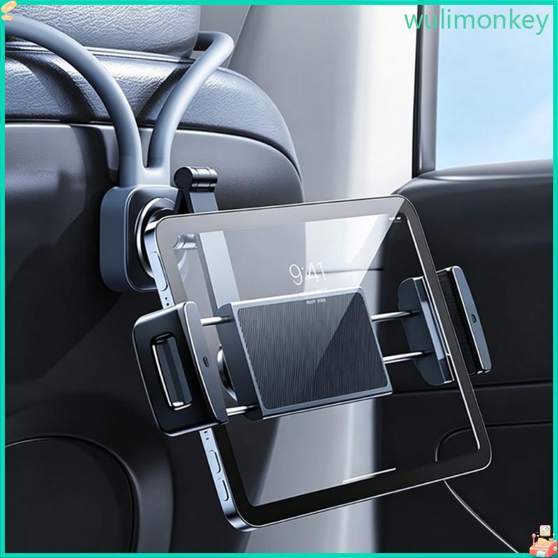 WU Universal Car Headrest แท็บเล็ต Mount Holder หมุนได้ 360 องศาสําหรับ 7 ถึง 12 นิ้ว Pad และสมาร์ทโ