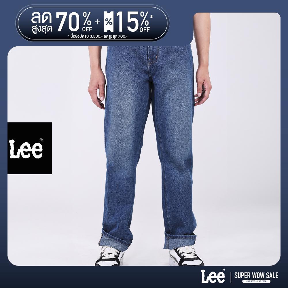LEE กางเกงยีนส์ผู้ชาย เอวกลาง ทรงกระบอก(กลาง) Chicago รุ่น LE S226MCHIF02 สียีนส์กลาง