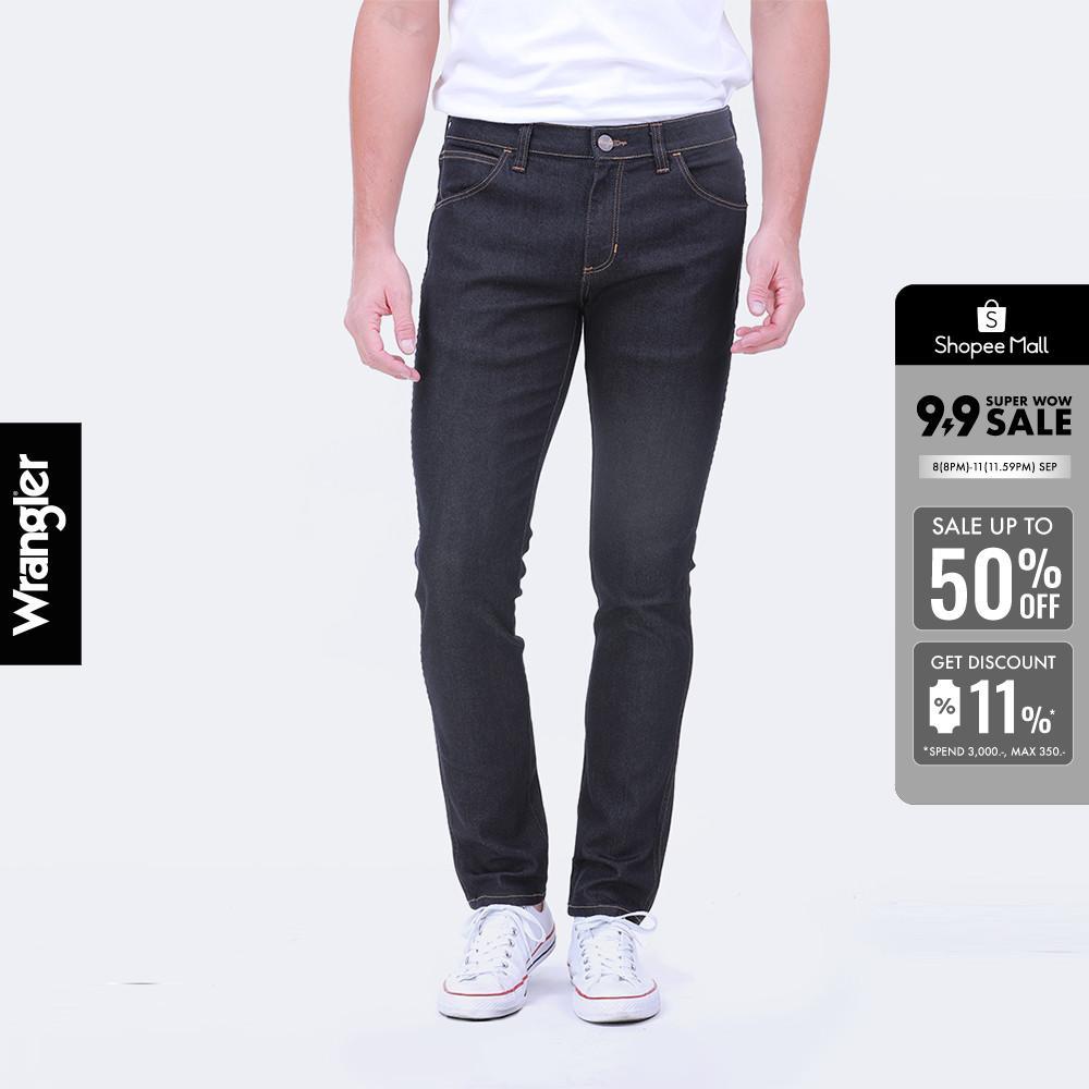 WRANGLER กางเกงยีนส์เอวต่ำทรงรัดรูป BRYSON รุ่น WR WR14X23N แรงเลอร์ กางเกงยีนส์ เสื้อผ้าผู้ชาย กางเกงผู้ชาย DENIM