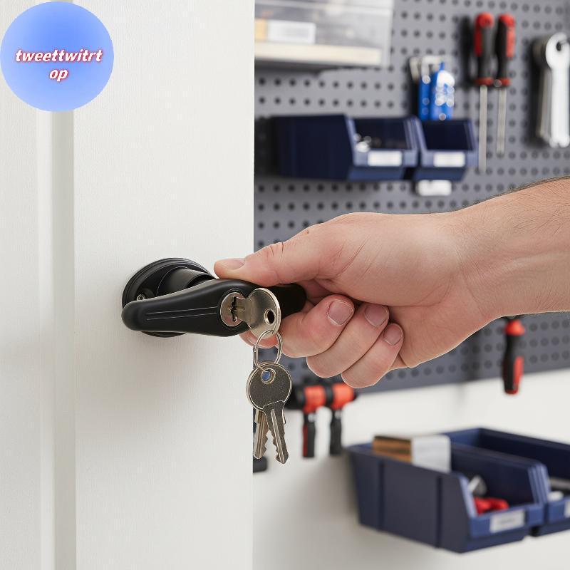 DOUSUN Anti-rust T-Handle ประตู Lo ชุดเปลี่ยน 1 ชุดพร้อมกุญแจ 2 ปุ่มสําหรับเพิงโรงนาโรงรถประตู TH