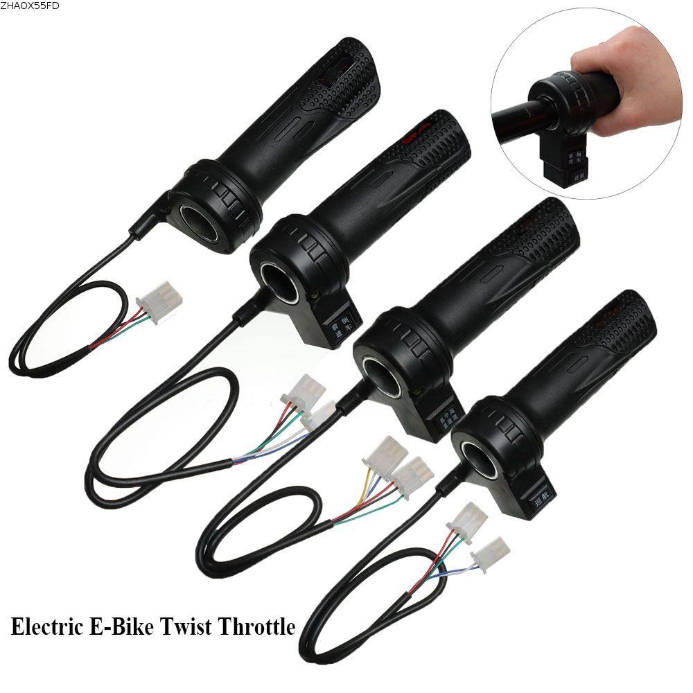 ZHAOX55OI E-Bike Twist คันเร่งสีดํา Twist คันเร่ง Universal Cycling Throttle Grip