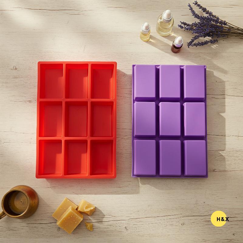H&X 9-Cavity Silicone Mini Loaf Pan สําหรับการอบ, Non-Sti ทําความสะอาดง่าย