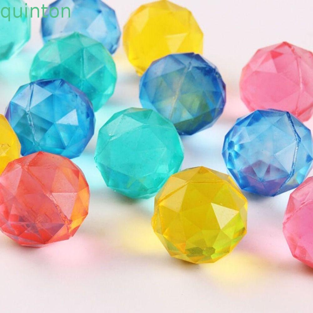 QUITON 6 ชิ้นยาง Bouncy Ball, ขนาดใหญ่สายรุ้งสีเพชร Bouncy Ball, Creative สุ่ม Clear Bouncy ของเล่นข