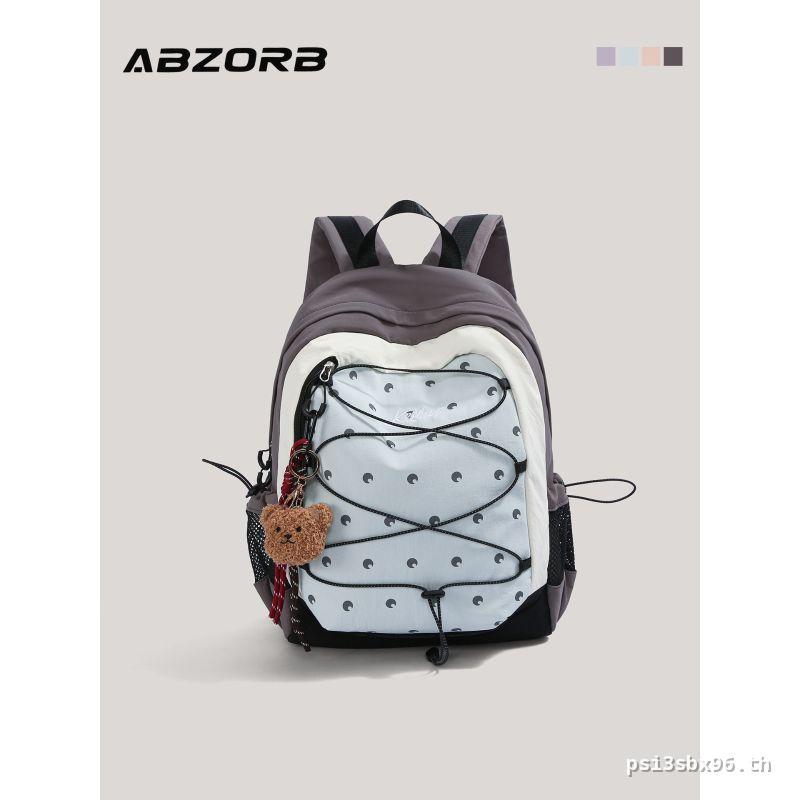 ABZORB เดินทางกลางแจ้งกันน้ํากระเป๋านักเรียนขนาดเล็กหญิงวิทยาลัยนักเรียนกระเป๋าเป้สะพายหลังน้ําหนักเ