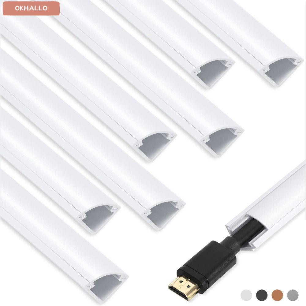 OKHALLO มุมสายเคเบิลคอนซีลเลอร์,สามเหลี่ยมสีได้สายHider,Professional PVC SelfกาวUniversal Wire Cover