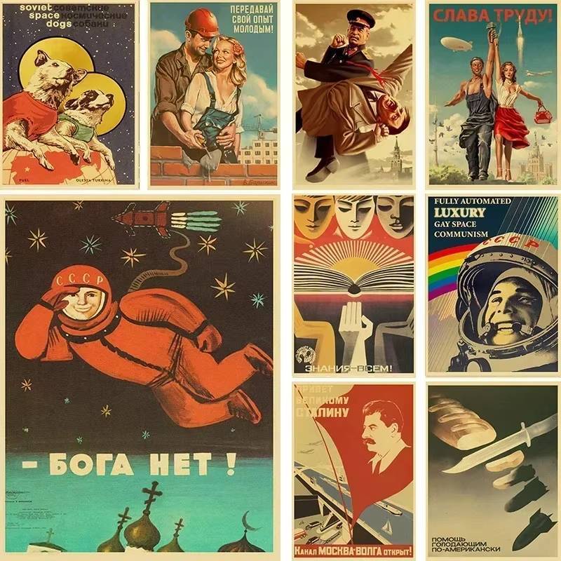 โซเวียต USSR CCCP Joseph Stalin ประวัติศาสตร์ Propaganda Retro โปสเตอร์ไม่มีกรอบผ้าใบ Wall Art ภาพวา