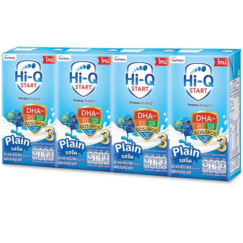ไฮคิว3สตาร์ทนมยูเอชทีรสจืด 110มล. แพค 4 Hi Q 3 Start UHT Plain 110ml. Pack 4