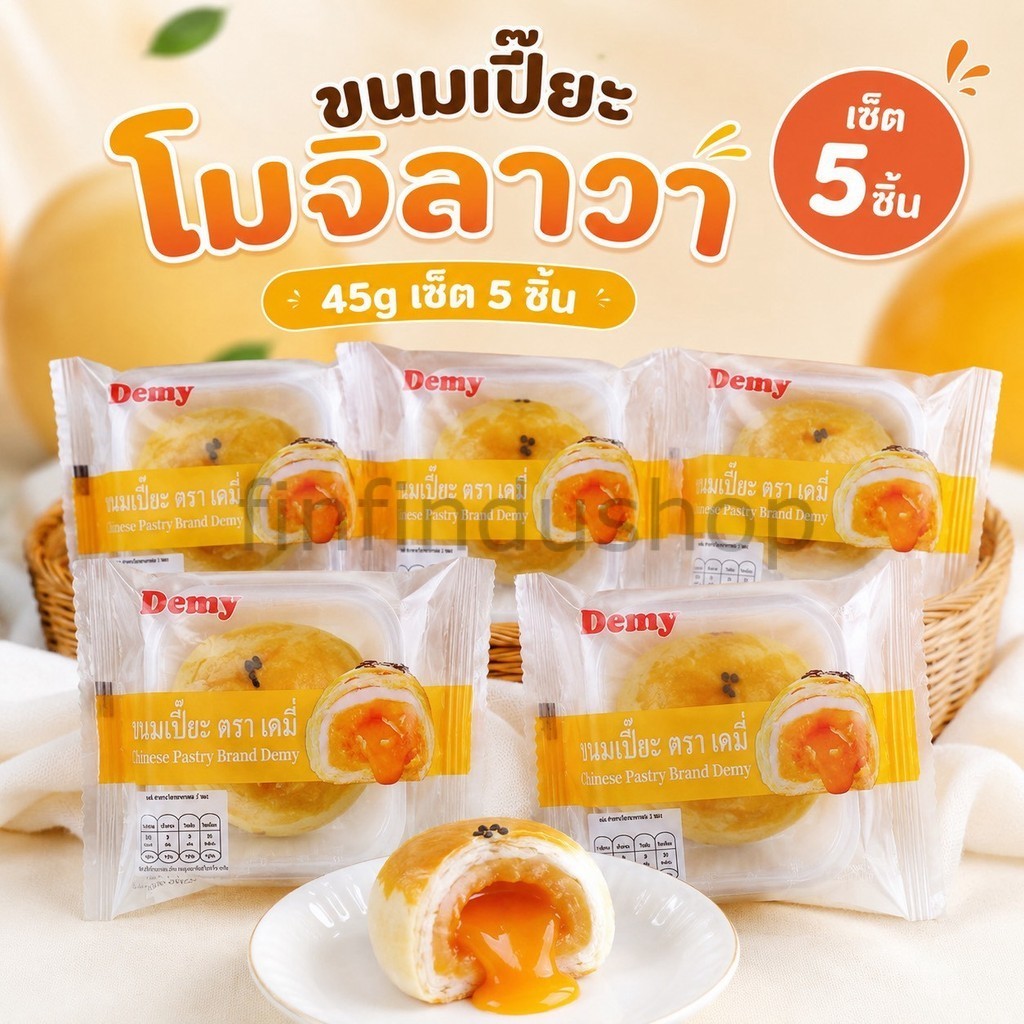 ขนมเปี๊ยะโมไข่เค็มลาวา (เซ็ท5ชิ้น) 45g.*5p.