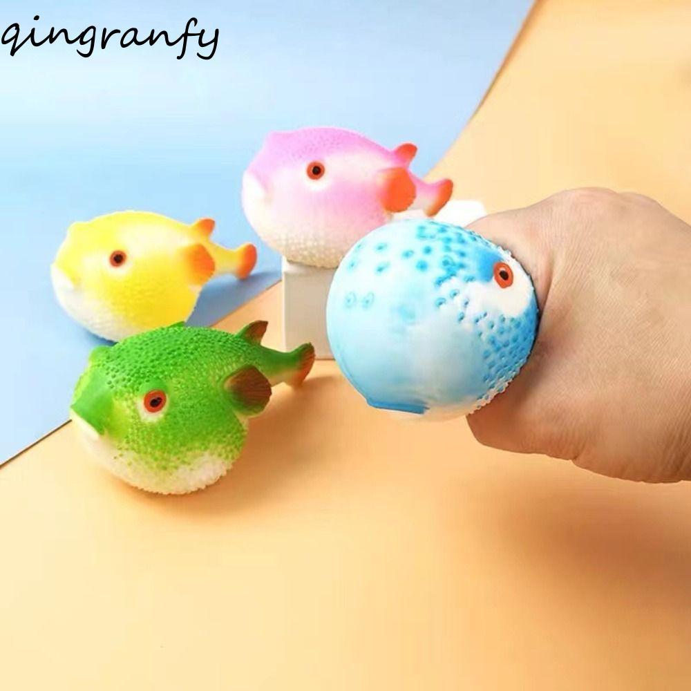 CRANK Pufferfish บีบของเล่น, Pufferfish ช้า Rebound Pufferfish บีบของเล่นหยิก,น่ารักการ์ตูนจําลอง TP