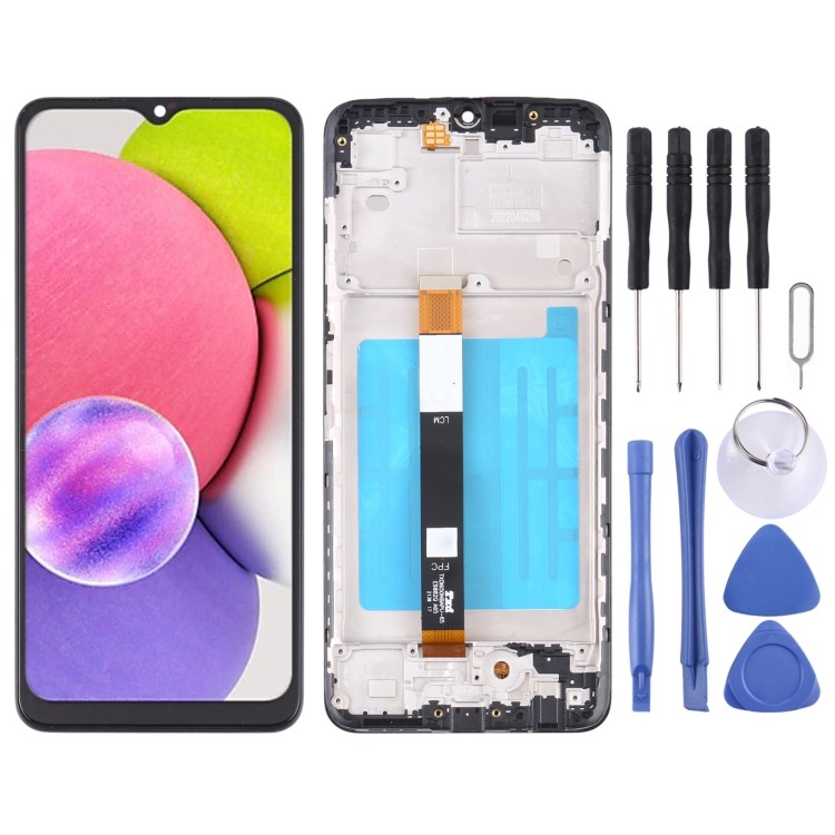 เตรียมจัดส่ง หน้าจอ LCD และ Digitizer Full Assembly พร้อมกรอบสําหรับ Samsung Galaxy A03s SM-A037U US