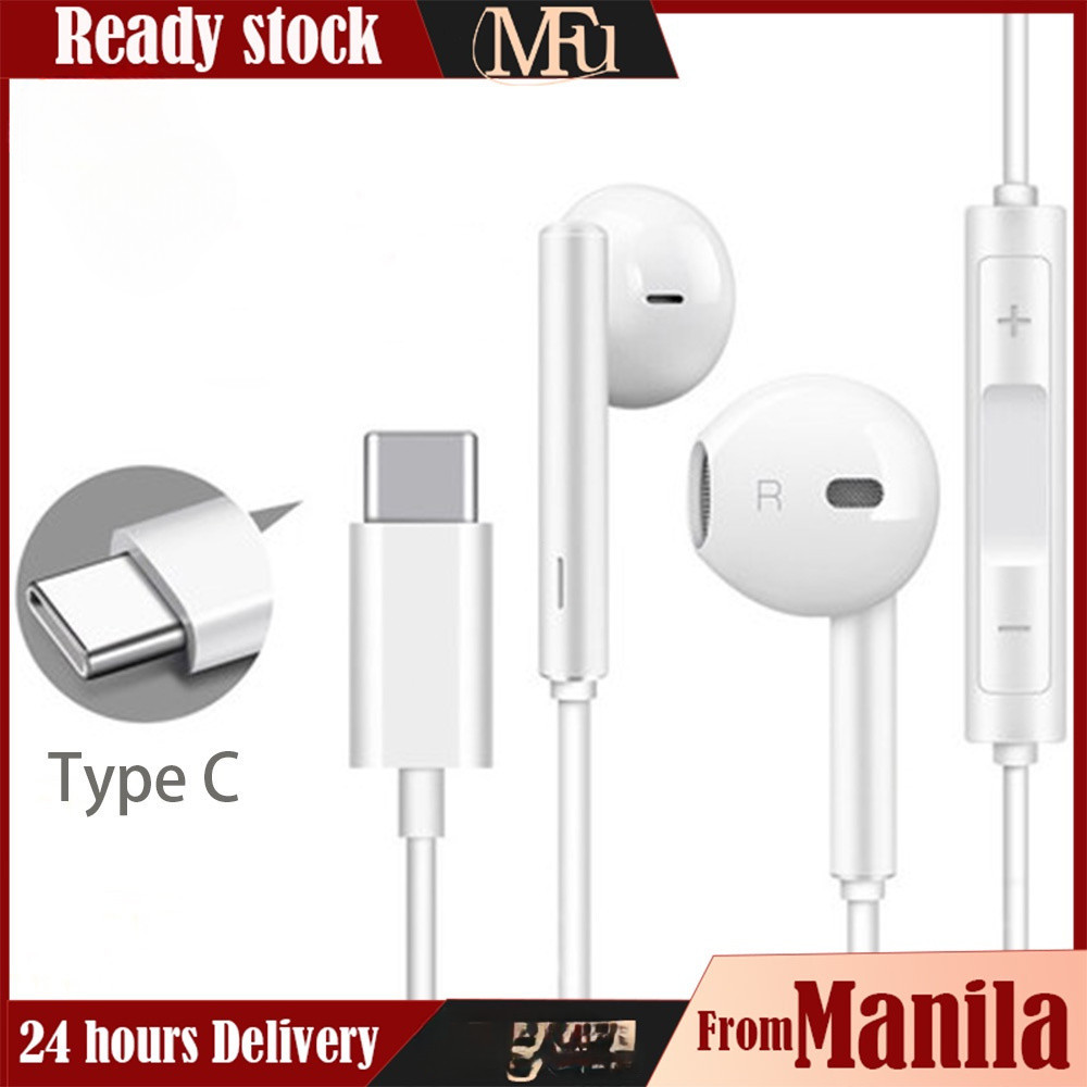 แบบมีสาย Type-C หูฟัง USB In Ear Hearphone ชุดหูฟังพร้อมไมโครโฟน Mate Honor 20 Pro P60 TypeC หูฟัง